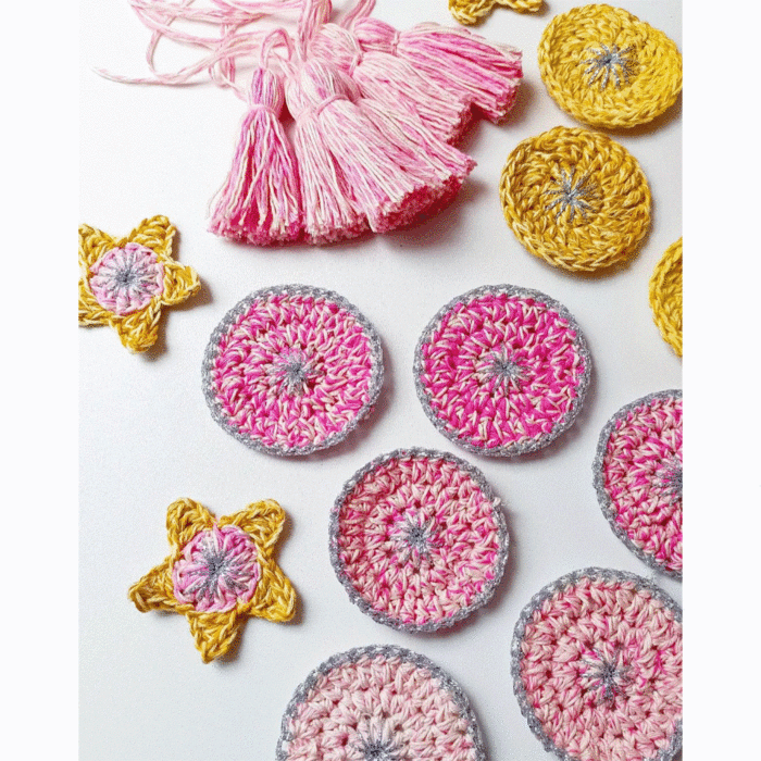 Theia Bunting Crochet in Rico Essentials, SpinSpin, Lame DK - Yarn Pack main product photo