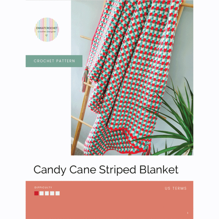 Candy Cane Striped Blanket Crochet Kit by EmKatCrochet in Stylecraft Special Aran main product photo
