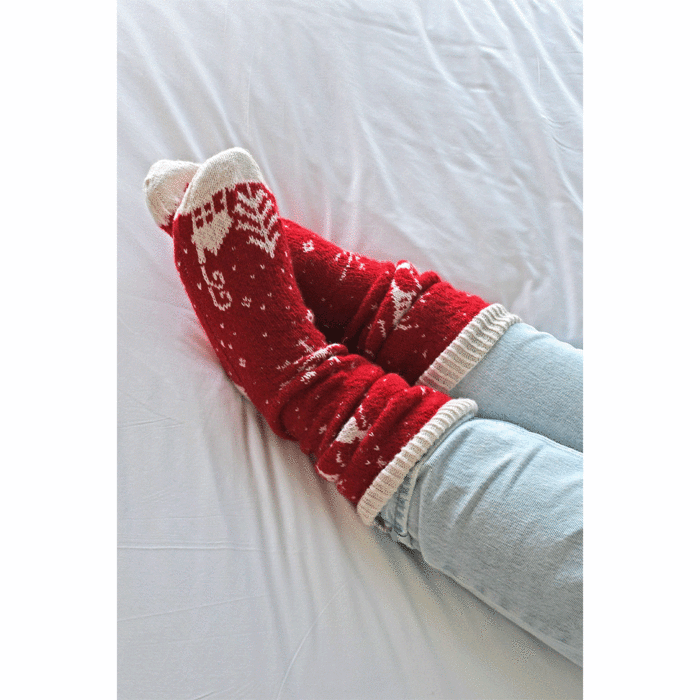 Christmas Scene Socks Knitting Kit in West Yorkshire Spinners Signature 4 Ply by Kelly Menzies