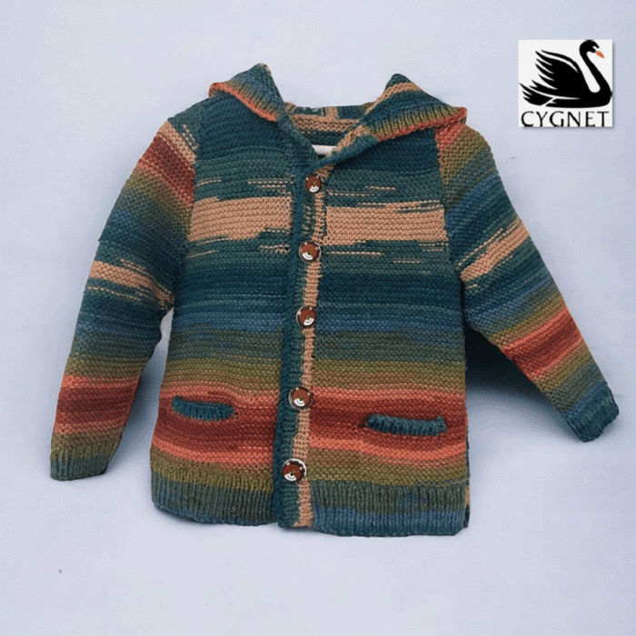 Childs Hoodie CY1800 in Cygnet Colour Rush DK Knitting Pattern Kit main product photo