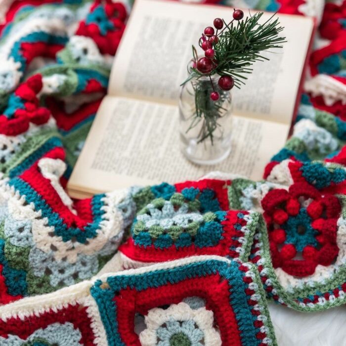 The Emu Christmas Folk Blanket Colour Pack in Emu Classic DK -Yarn & Pattern  6 x 100g