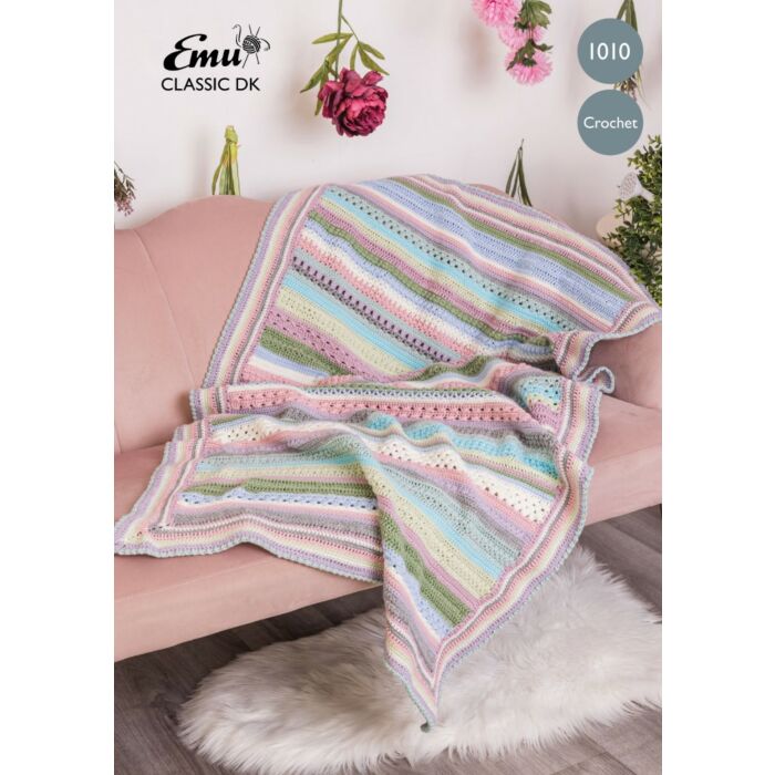 Emu Classic DK Forget-Me-Not Crochet Blanket 1010 Crochet Pattern One Size main product photo