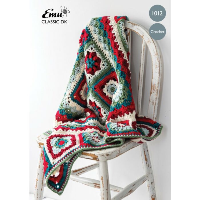 Emu Classic DK Christmas Folk Blanket 1012 Crochet Pattern PDF One Size main product photo