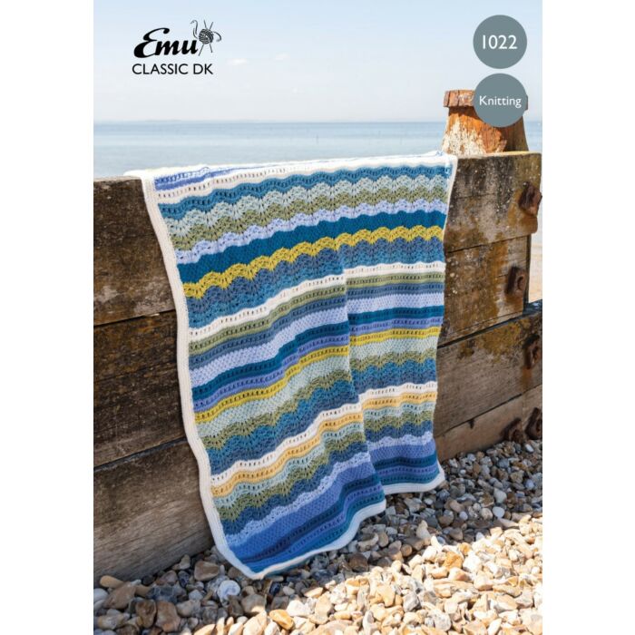 Emu Classic DK The Whitstable Bay Blanket 1022 Knitting Pattern One Size main product photo
