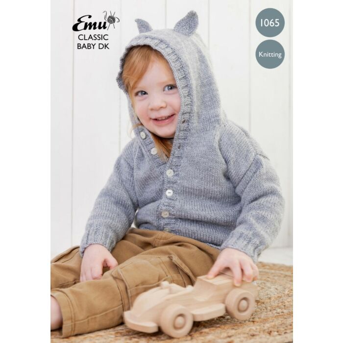 Emu Classic Baby DK Little Creature Hoodie 1065 Knitting Pattern PDF 2 to 7 Years main product photo
