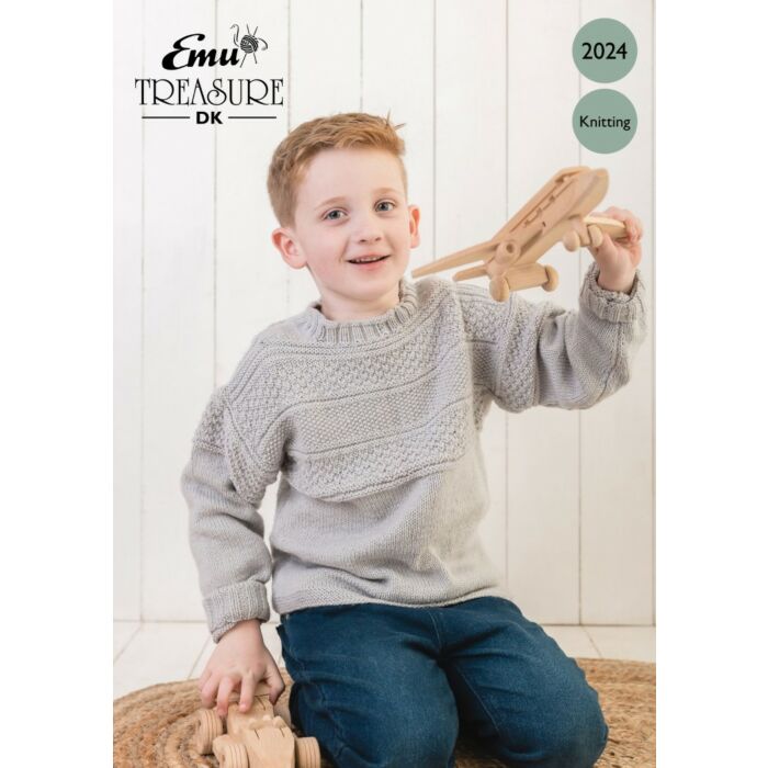 Emu Treasure DK Child's Guernsey Style Sweater 2024 Knitting Pattern To Fit Chest 20 -24" main product photo