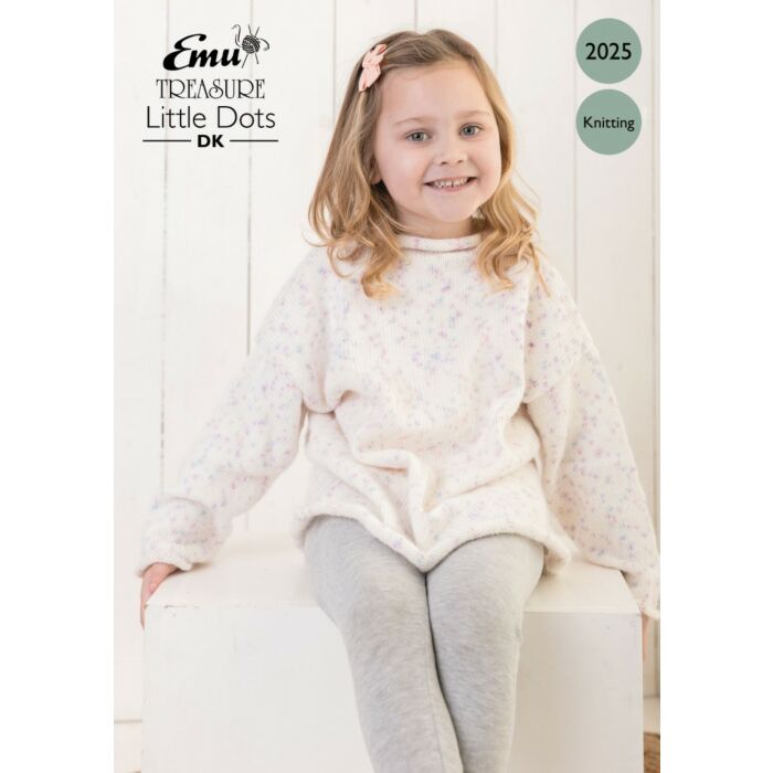 Emu Treasure Little Dots DK Child's Cowl Neck Sweater 2025 Knitting Pattern To Fit Chest 26 - 30" main product photo