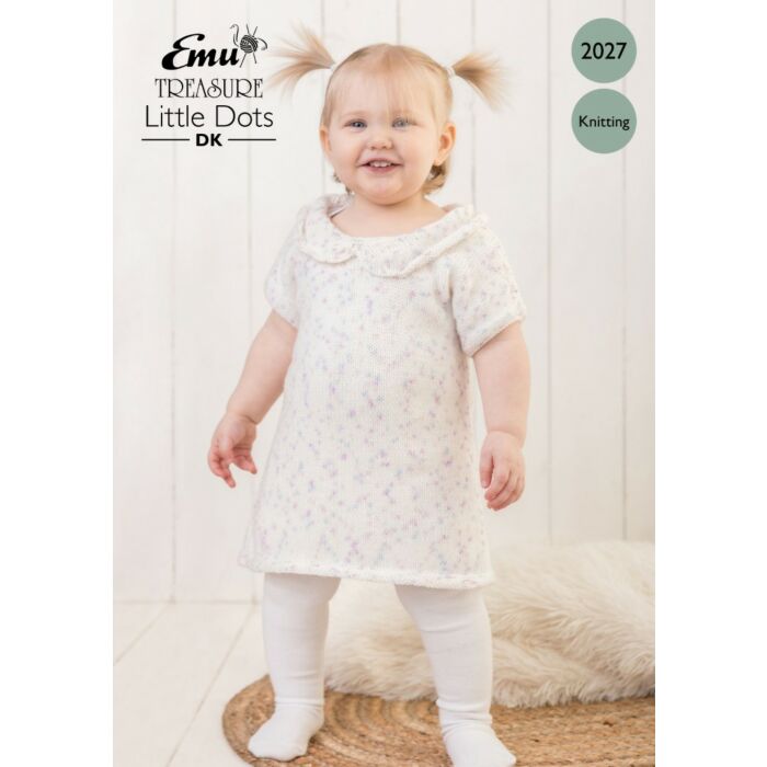 Emu Treasure Little Doits DK Child's Dotty Dress 2027 Knitting Pattern 12 Months to 4 Years main product photo