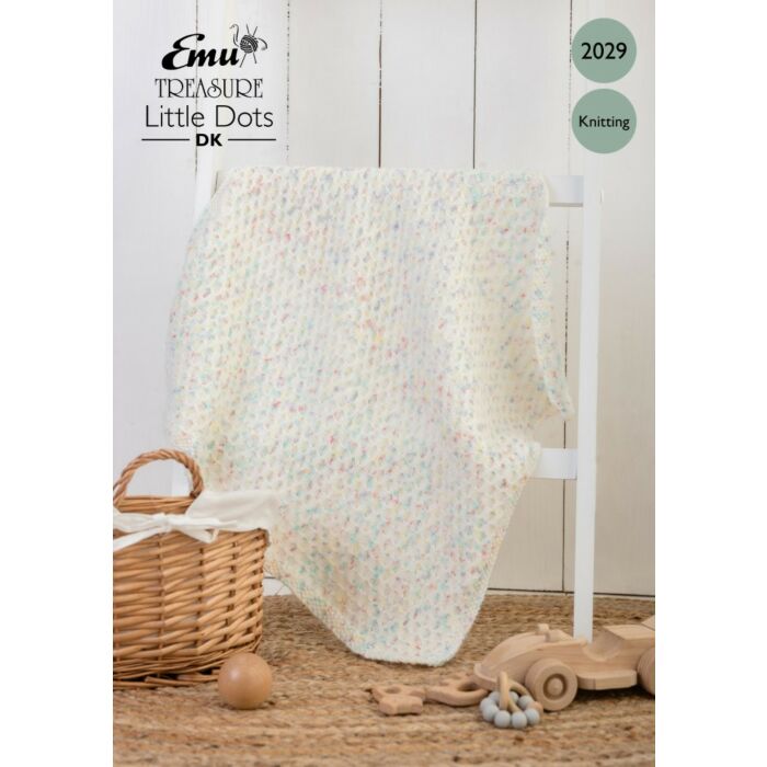 Emu Treasure Little Dots DK Baby Dotty Cot Blanket 2029 Knitting Pattern PDF One Size main product photo
