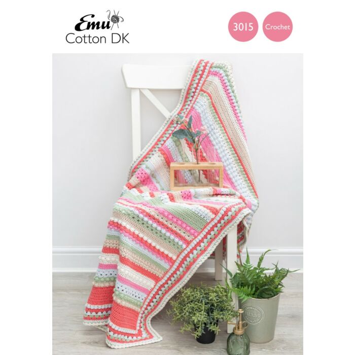 Emu Cotton DK Flower Fields Blanket 3015 Crochet Pattern One Size main product photo