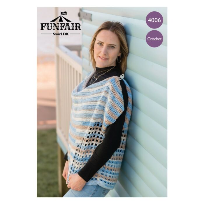 Emu Funfair Swirl DK Ladies Slash Neck Tank Top 4006 CrochetKnitting Pattern To Fit Bust 3234 - 4648" main product photo