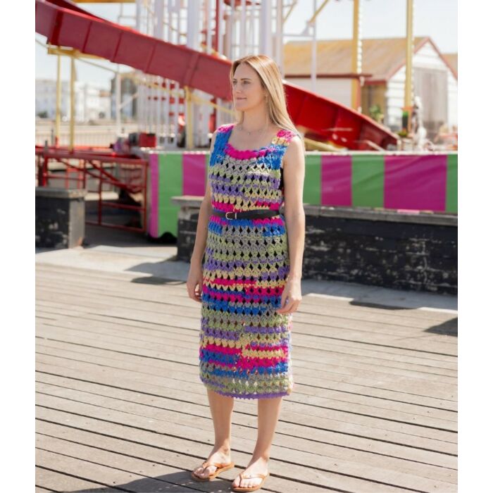 Emu Funfair Helter Skelter Ladies DK Sleeveless Dress 4009 Crochet Pattern To Fit Bust 34 - 38" main product photo
