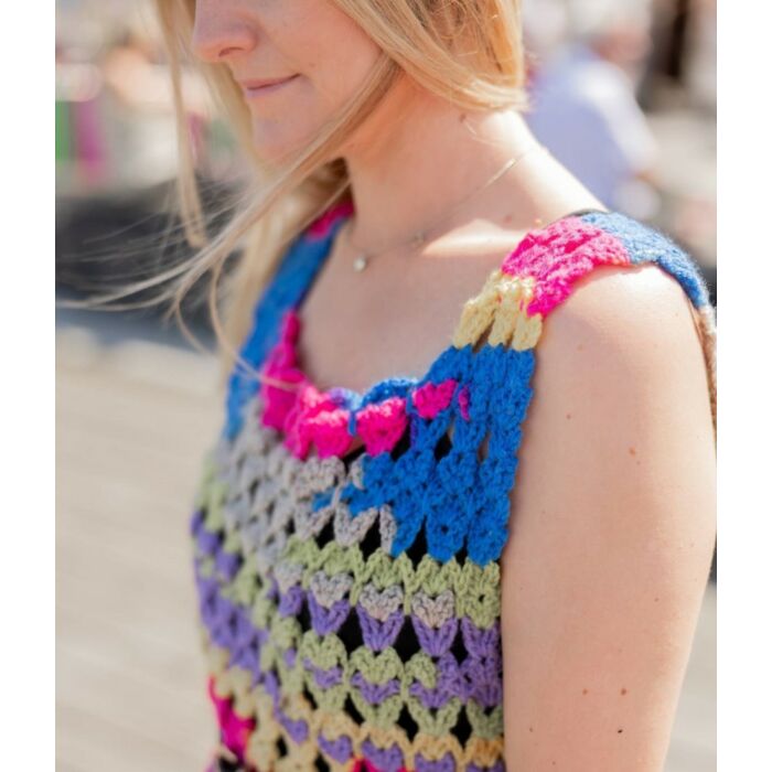 Emu Funfair Helter Skelter Ladies DK Sleeveless Dress 4009 Crochet Pattern  To Fit Bust 34 - 38"