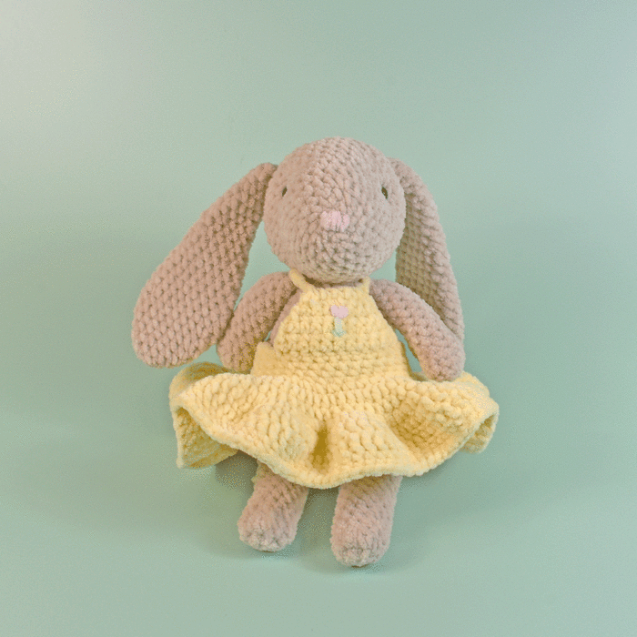 Crochet Biscuit the Bunny Kit with Changeable Outfits by Moonfly's Emporium in James C. Brett Flutterby Chunky