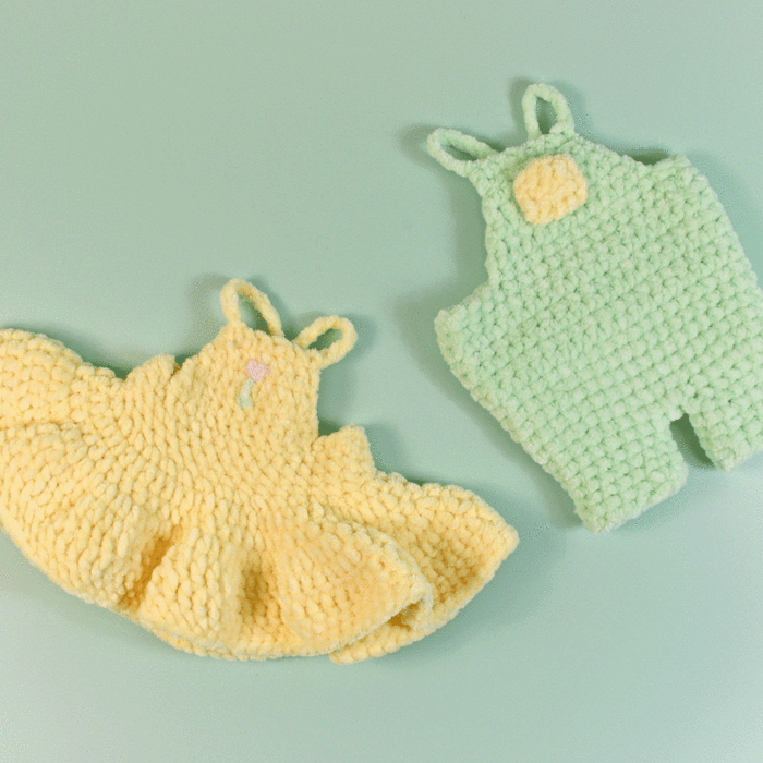Crochet Biscuit the Bunny Kit with Changeable Outfits by Moonfly's Emporium in James C. Brett Flutterby Chunky