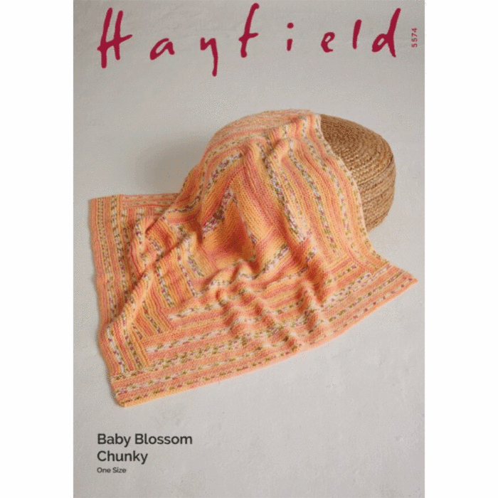 Hayfield Baby Blossom Blanket 5574 Knitting Pattern Kit main product photo