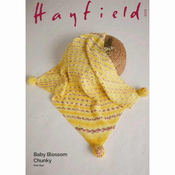 Hayfield Baby Blossom Blanket 5575 Knitting Pattern Kit main product photo