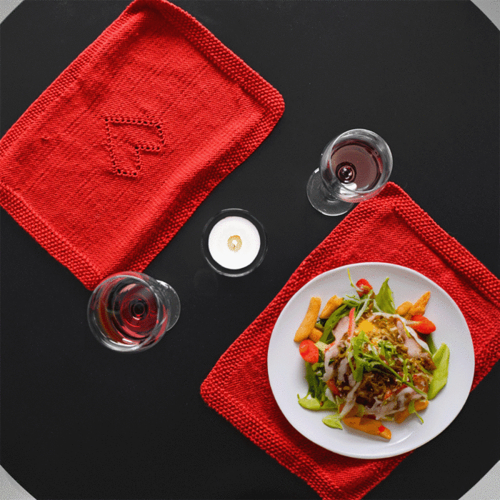 Heart Placemats Knitting Pattern Kit in WoolBox Imagine Classic Anti-Pilling DK by Nicola Valiji main product photo