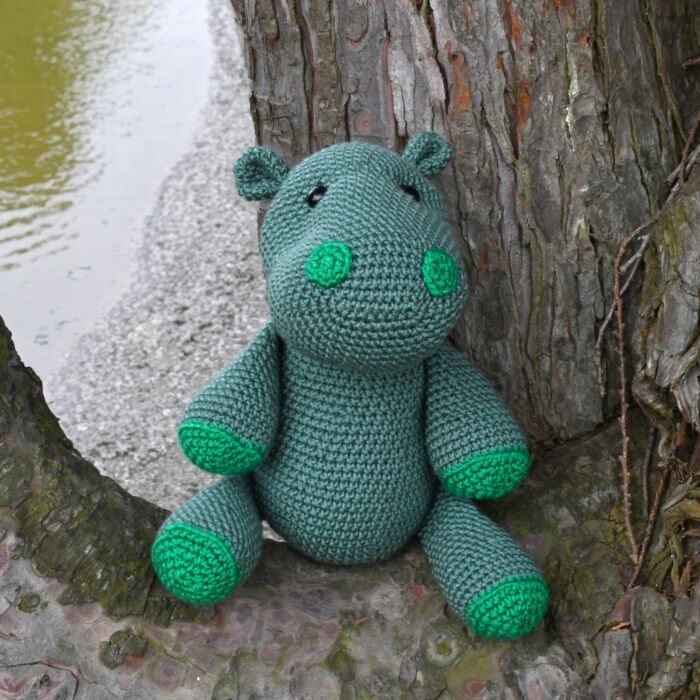 Green Hippo Crochet Pattern by Heather Gibbs in WoolBox Imagine Classic Anti-Pilling DK main product photo