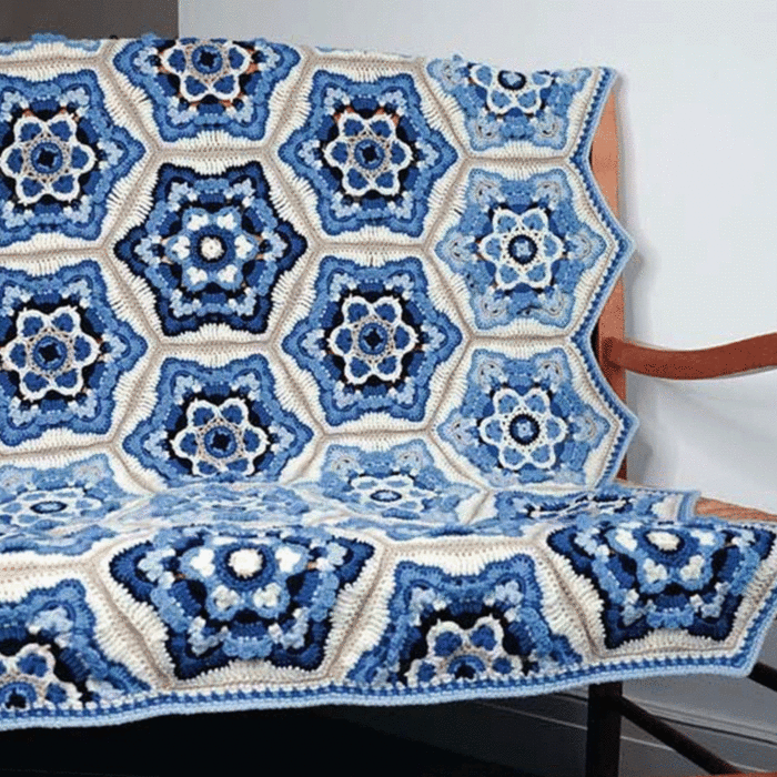 Janie Crow Delft Crochet Blanket Kit in Stylecraft Life DK main product photo