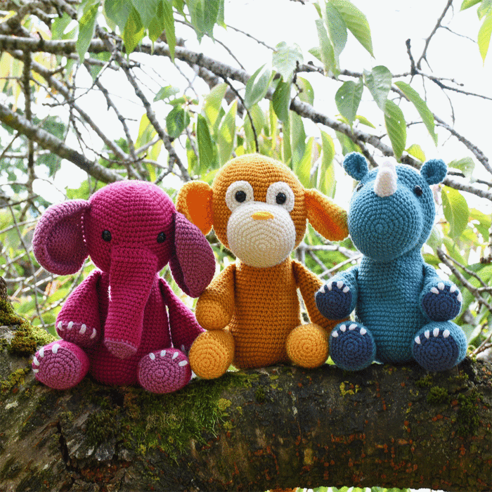 Golden Monkey Crochet Pattern in WoolBox Imagine Classic DK KIt - By Heather Gibbs