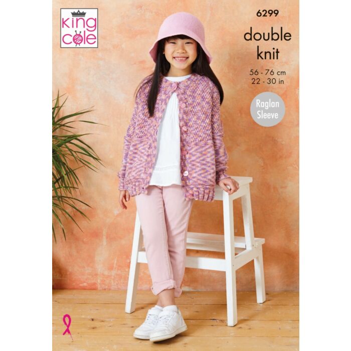 King Cole Cottonsoft Crystal DK Child Cardigan&Sweater 6299 Knitting Pattern 56-76cm main product photo