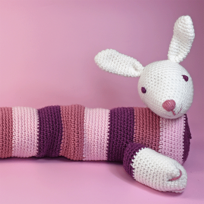 Rabbit Draught Excluder Crochet Pattern by Zoe Potrac in WoolBox Chunky main product photo