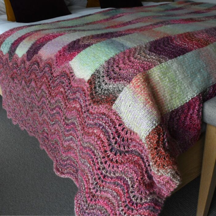 Knitted Fan and Feather Blanket Kit by Jenny Watson 