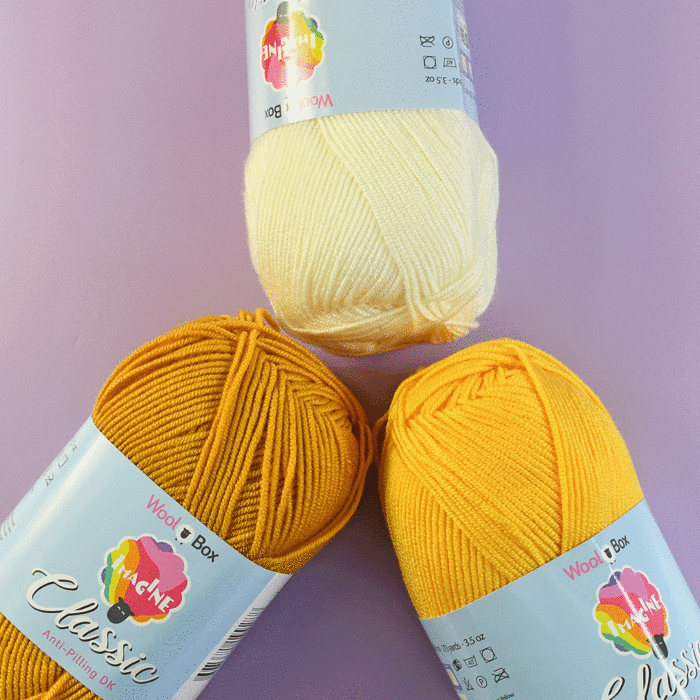 Golden Monkey Crochet Pattern in WoolBox Imagine Classic DK KIt - By Heather Gibbs