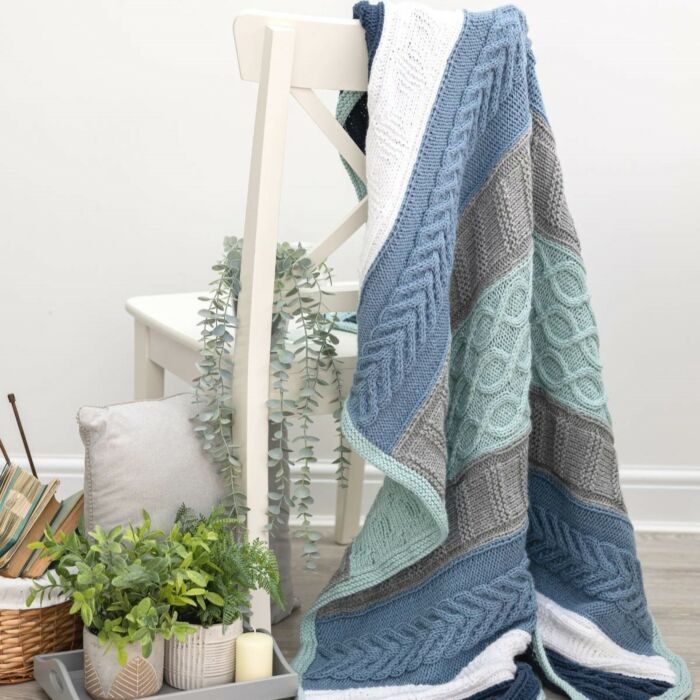 Nordic Panel Knitted Throw 1007 in Emu Classic Chunky Yarn Pack main product photo