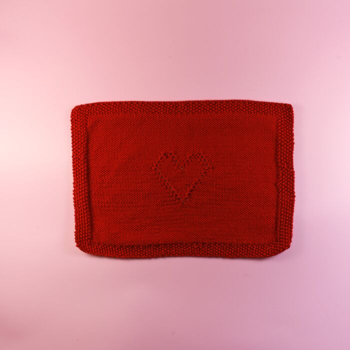 Heart Placemats Knitting Pattern Kit in WoolBox Imagine Classic Anti-Pilling DK by Nicola Valiji