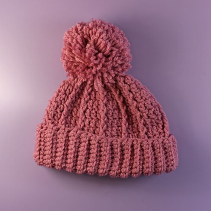 Pom Pom Hats Crochet Pattern by Val Pierce in WoolBox Chunky 