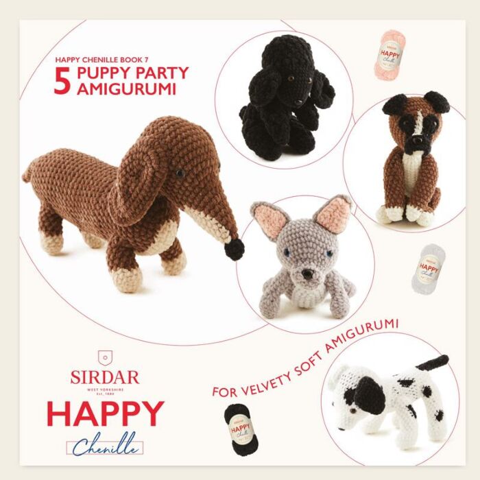 Sirdar Happy Chenille Book 7 Puppy Party Amigurum main product photo