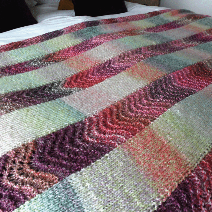 Knitted Fan and Feather Blanket Kit by Jenny Watson 