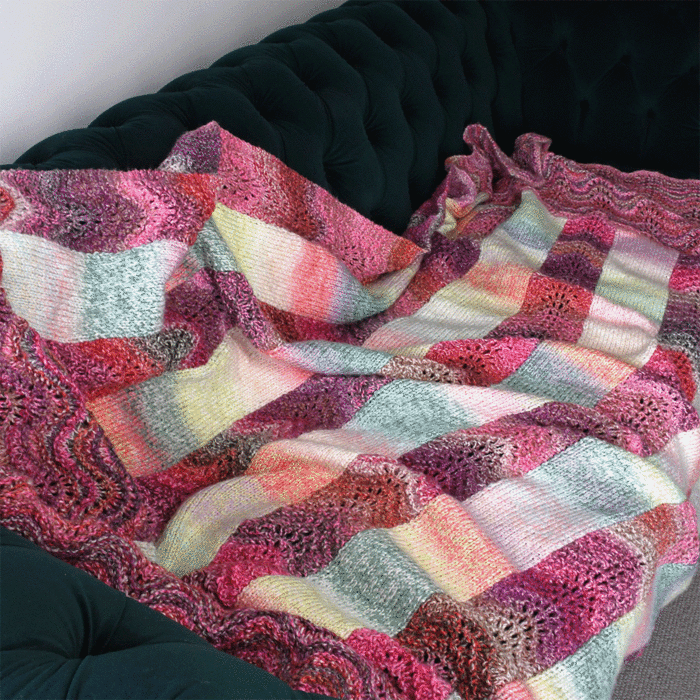 Knitted Fan and Feather Blanket Kit by Jenny Watson 