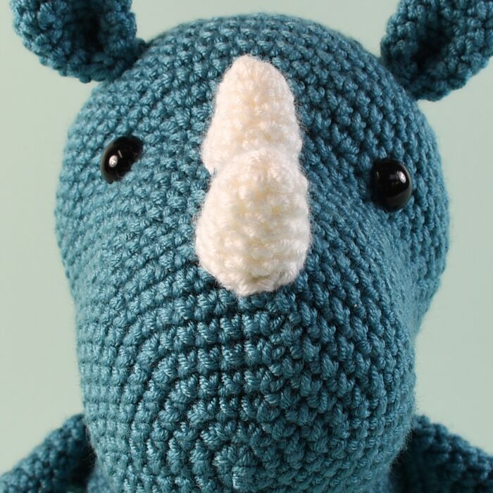 WoolBox Crochet Blue Rhino Pattern in WoolBox Imagine Classic DK by Heather Gibbs