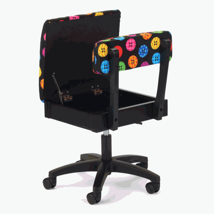 Sew Stylish Hydraulic Sewing Chair Bright Buttons Design Multi 54 x 52 x 28 cm