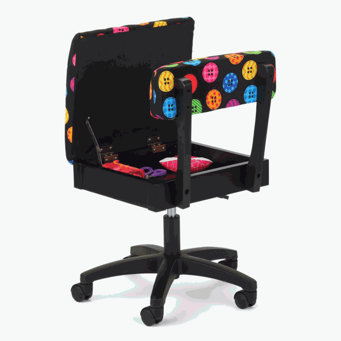 Sew Stylish Hydraulic Sewing Chair Bright Buttons Design Multi 54 x 52 x 28 cm