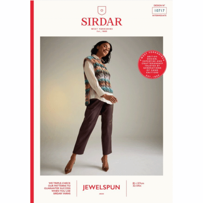 Sirdar Jewelspun Aran Staghorn Fern Tabard 10717 Knitted Pattern Download main product photo