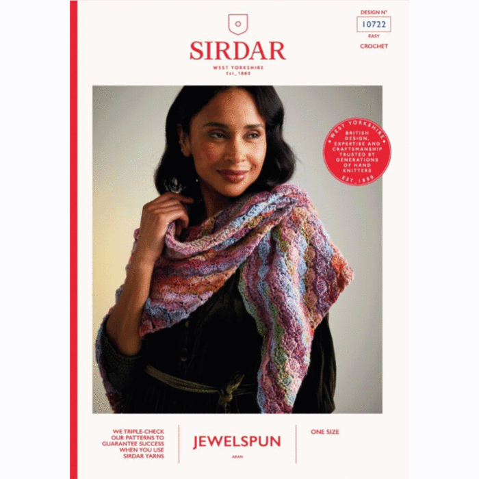 Sirdar Jewelspun Aran Best In Show Shawl 10722 Crochet Pattern Download main product photo