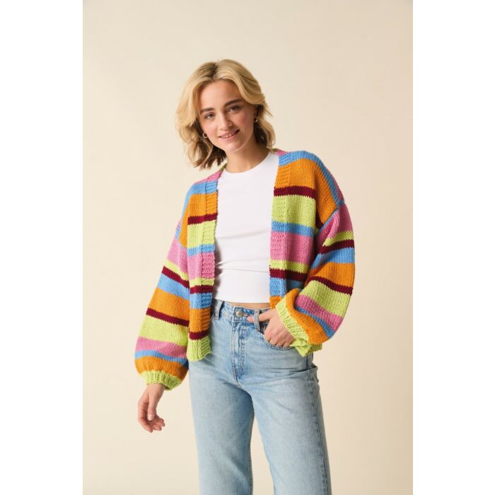 Sirdar Stories Chunky Vibe Crop Cardigan 10870 Knitting Pattern