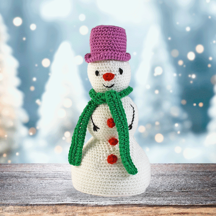 Snowman Doorstop Crochet Pattern in WoolBox Imagine Classic Anti-Pilling DK by Zoe Potrac main product photo