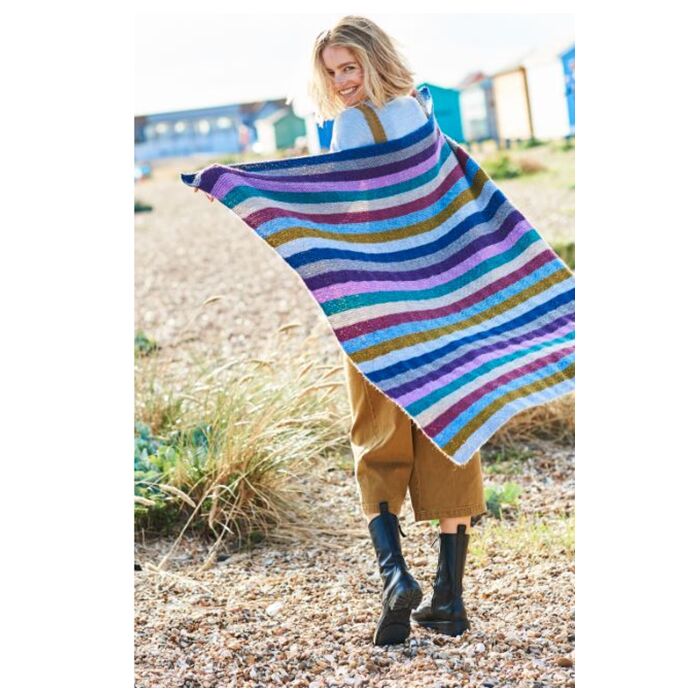 Stylecraft Garter Stitch Blanket Knitting Pattern in Highland Heathers DK main product photo