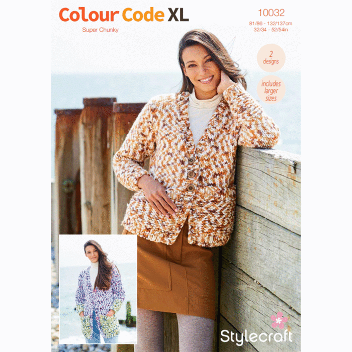 Stylecraft Colour Code XL Cardigans 10032 Knitting Pattern PDF main product photo