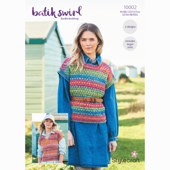 Stylecraft Batik Swirl DK Ladies Tops Knitting Pattern Download main product photo