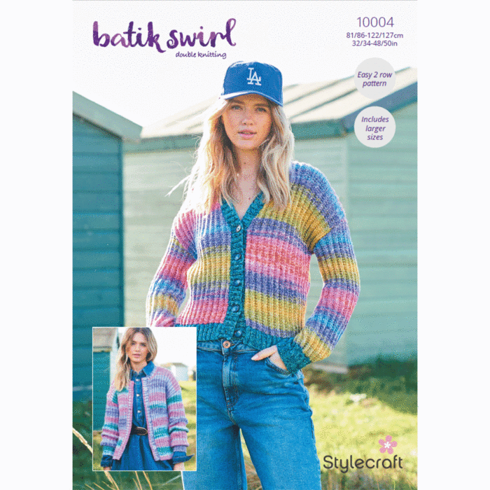 Stylecraft Batik Swirl DK Ladies Cardigans 10004 Knitting Pattern Download main product photo