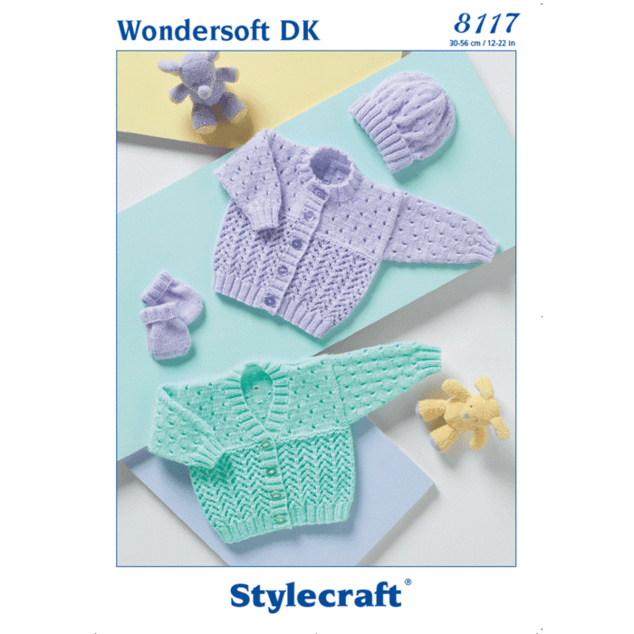 Stylecraft New Wondersoft DK Baby Accessories 8117 Knitted Pattern Download main product photo