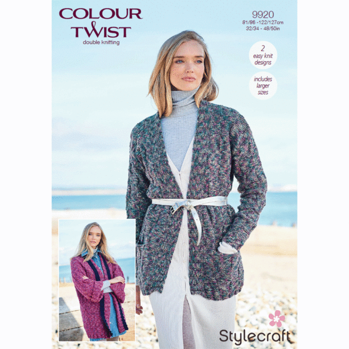 Stylecraft Life Colour Twist DK Ladies Cardigans 9920 Knitting Pattern PDF main product photo