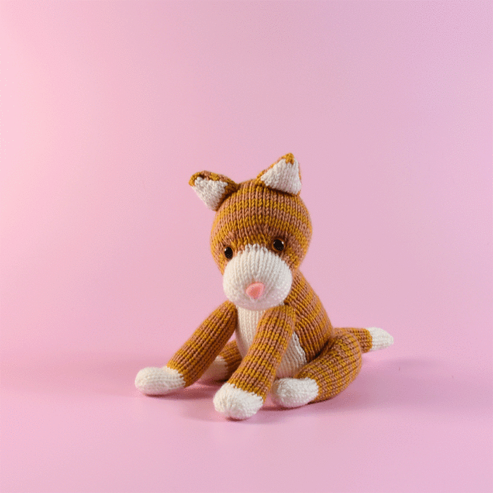 WoolCats Red Tabby Knitting Pattern Kit by Amanda Berry in WoolBox Imagine Classic DK main product photo