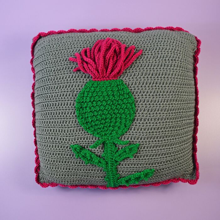 Thistle Crochet Cushion Cover Kit WoolBox Imagine Classic Yarn main product photo